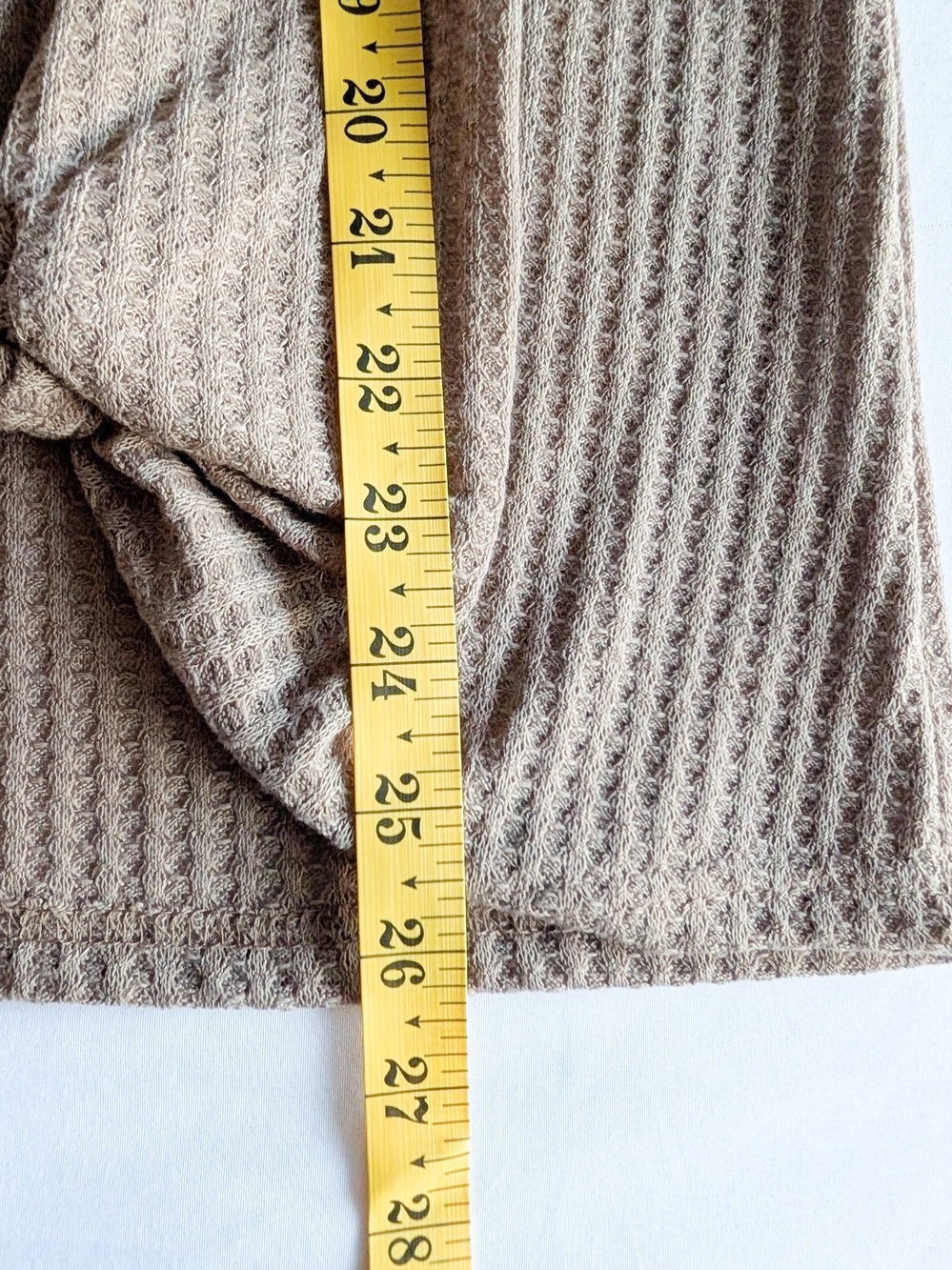 MIHOLL Women's Brown Solid Waffle Knit Round Neck Sleeveless Tank Top Size Sml - Picture 6 of 7